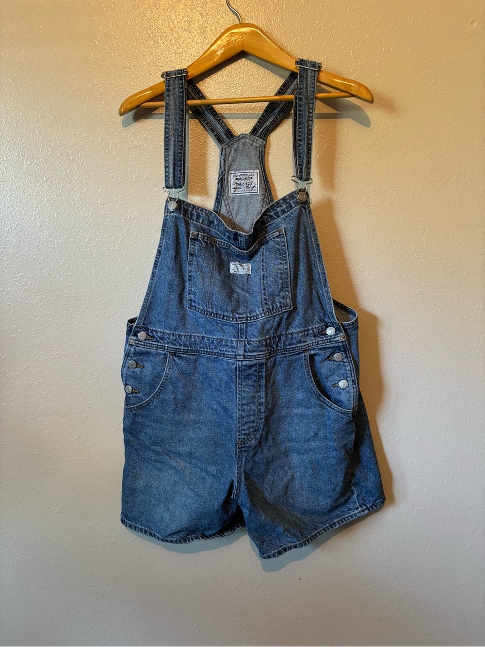 Levi's Blue Denim Short Overalls